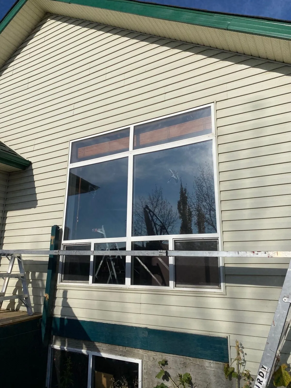 Large picture window in a gable end
